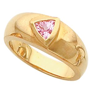  Bezel - Set Ring Mounting for Trillion Shape Gemstone 