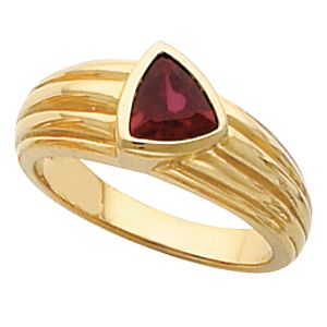  Bezel - Set Ring Mounting for Trillion Shape Gemstone 
