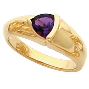 Ring Mounting for Trillion Shape Gemstone 