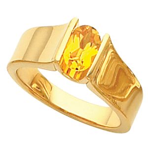 Channel-Set Ring Mounting for Oval Gemstone Solitaire