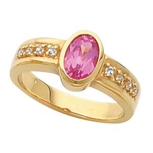 Bezel-Set Ring Mounting for Oval Gemstone