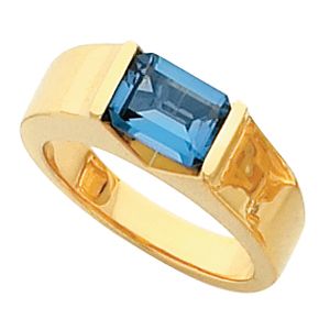 Channel-Set Ring Mounting for Emerald Shape Gemstone 