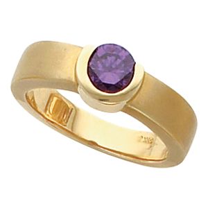 Bezel-Set Ring Mounting for 6.0 mm Round Gemstone 
