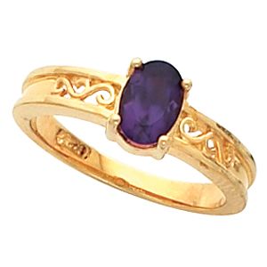 Ring Mounting for Oval Gemstone Solitaire