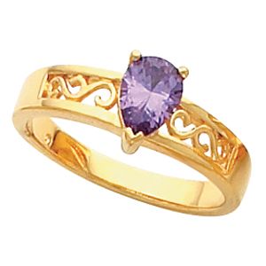 Ring Mounting for Pear Shape Gemstone 