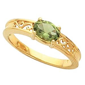 Ring Mounting for Oval Gemstone Solitaire