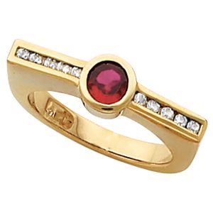  Ring Mounting for Bezel-Set 5.0 mm Round Gemstone Center