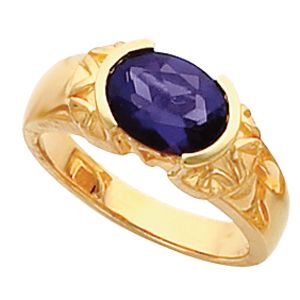 Bezel-Set Ring Mounting for Oval Gemstone Solitaire