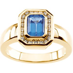 Accented  Ring Mounting for Emerald/Octagon Center