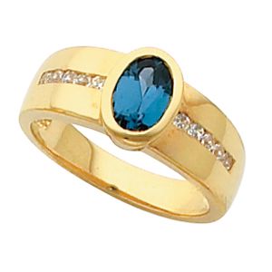 Bezel-Set Ring Mounting for Oval Gemstone