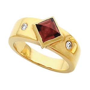 Bezel-Set Ring Mounting for Princess - Cut Gemstone 