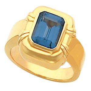  Bezel-Set Ring Mounting for Emerald Shape Gemstone 