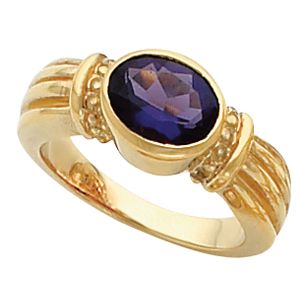 Bezel-Set Ring Mounting for Oval Gemstone Solitaire