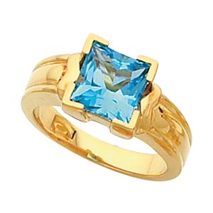Solitaire Ring Mounting for Princess - Cut Gemstone