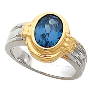 Bezel-Set Ring Mounting for Oval Gemstone Solitaire
