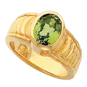 Bezel-Set Ring Mounting for Oval Gemstone Solitaire