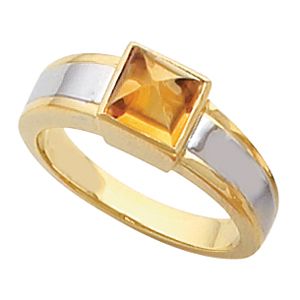 Bezel-Set Ring Mounting for Princess - Cut Cabochon Gemstone Solitaire