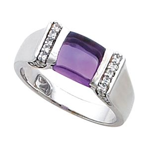 Fashion Ring for Channel-Set 7.0 mm Square Gemstone