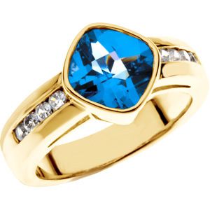 Accented Bezel Ring Mounting for Antique Center