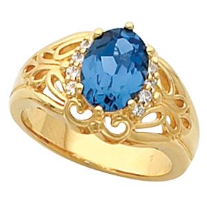 Ring Mounting for Oval Gemstone Solitaire