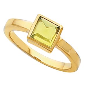 Bezel-Set Ring Mounting for Princess - Cut Cabochon Gemstone Solitaire