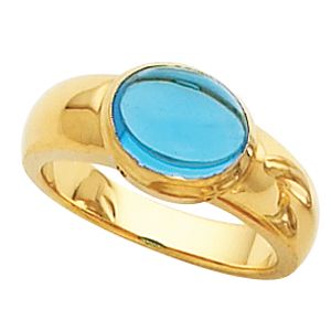 Bezel-Set Ring Mounting for Oval Gemstone Solitaire