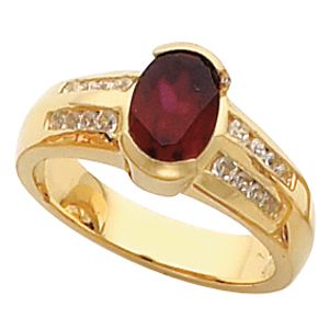Ring Mounting for Oval Gemstone 