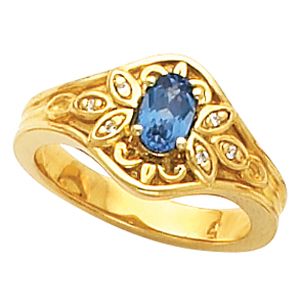 Ring Mounting for Oval Gemstone 