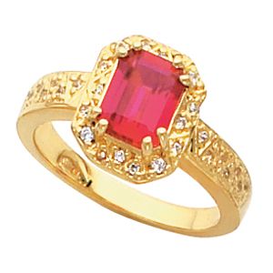 Accented   Ring Mounting for Emerald/Octagon Center
