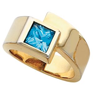 Bezel-Set Ring for 6.0 mm Square Gemstone Solitaire