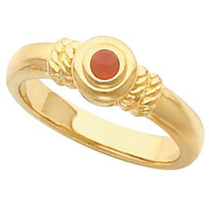 Rope Trimmed Ring Mounting for 3.0 mm Round Gemstone Solitaire