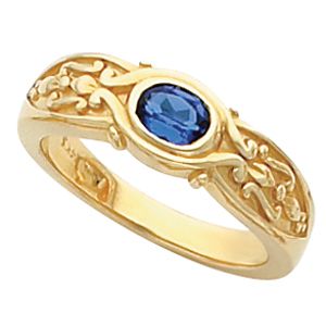 Bezel-Set Ring Mounting for Oval Gemstone Solitaire