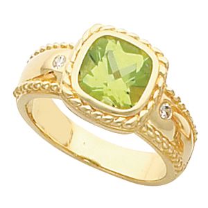 Accented Bezel Ring Mounting for Antique Center