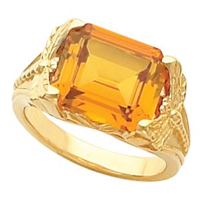 Dragonfly Ring Mounting for Emerald Shape Gemstone