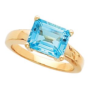 Ring Mounting for Emerald Shape Gemstone