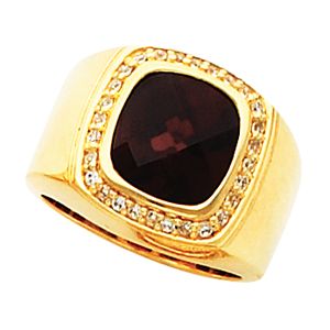 Accented Bezel Ring Mounting for Antique Center