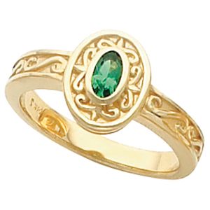 Bezel-Set Ring Mounting for Oval Gemstone Solitaire