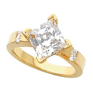 Ring Mounting for Princess Shape Gemstone