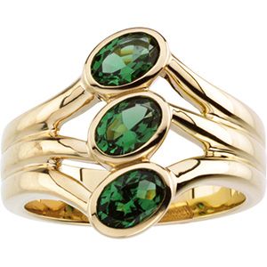 3-Stone Ring Mounting for Oval Gemstones