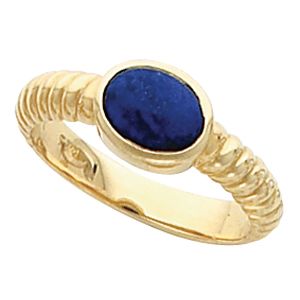 Bezel-Set Ring Mounting for Oval Gemstone Solitaire