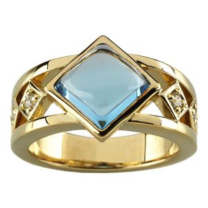 Bezel-Set  Ring Mounting for Princess - Cut Gemstone