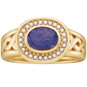 Vintage Design Ring Mounting for 8x6 Gemstone and Seed Pearls