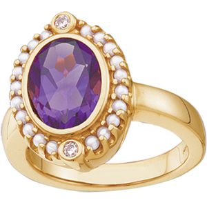 Vintage Design Ring Mounting for Oval Gemstone and Seed Pearls