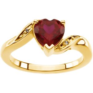 Ring Mounting for Heart-Shape Gemstone