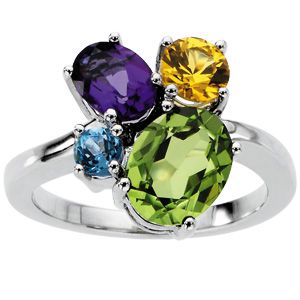 Multiple Stone Color Fashion Ring Mounting