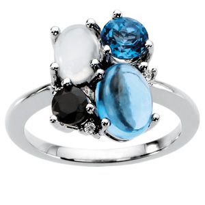 Multiple Stone Color Fashion Ring Mounting