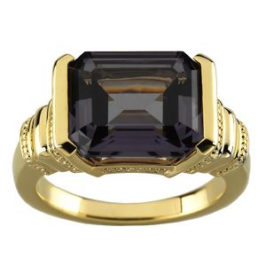 Bezel-Set Ring Mounting for Emerald Shape Gemstone Solitaire