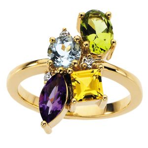 Multiple Stone Color Fashion Ring Mounting