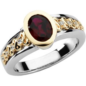 Bezel-Set Ring Mounting for Oval Gemstone 