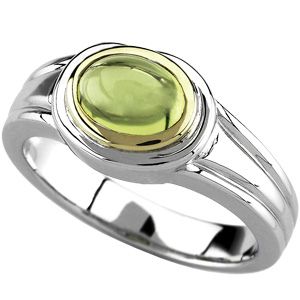 Bezel-Set Ring Mounting for Oval Gemstone 